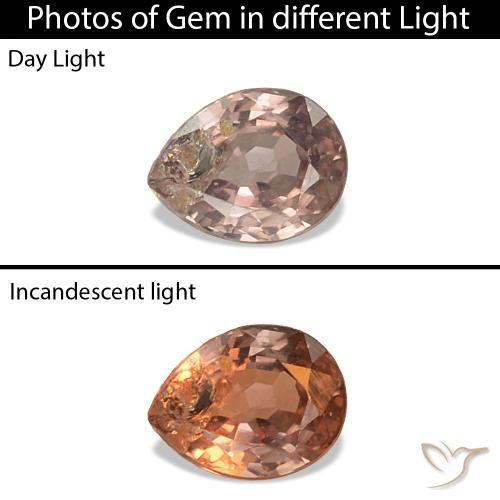 0.14ct Medium Light Brown Color-Change Sapphire, Pear Shape, VS-SI