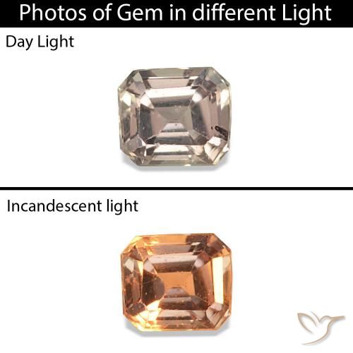 0.18ct Medium Light Brown Color-Change Sapphire, Emerald Cut, VVS-VS