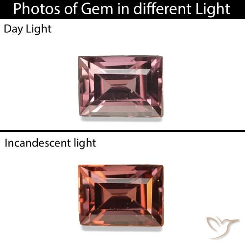 0.14ct Pecan Brown Color-Change Sapphire, Baguette, VVS