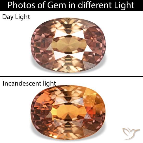 1.45 ct Brown Color-Change Sapphire Gemstone, Color-Change Sapphire Gem in Oval Facet Shape for Sale.