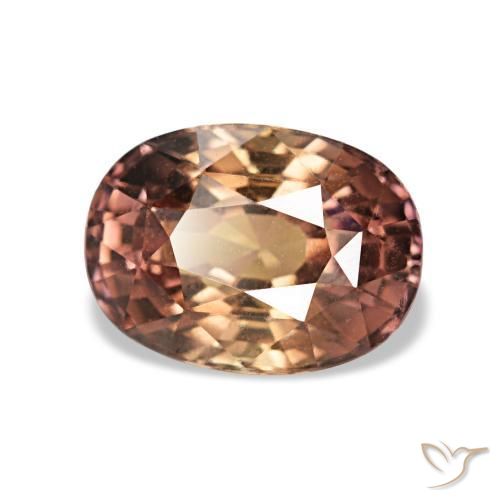 1.45 ct Brown Color-Change Sapphire Stone, Natural Color-Change Sapphire in Oval Facet Shape for Sale