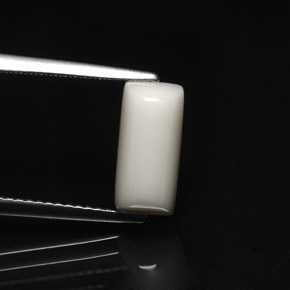 2.76 ct White Coral Stone, Natural Coral in Baguette Cabochon Shape for Sale