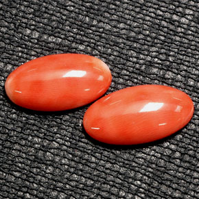 4.06 ct Pink Coral Gemstone, Coral Gem in Oval Cabochon Shape for Sale.