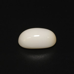 2.81 ct White Coral Gemstone, Coral Gem in Oval Cabochon Shape for Sale.