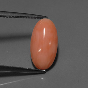 2.52 ct Pink Coral Gemstone, Coral Gem in Oval Cabochon Shape for Sale.