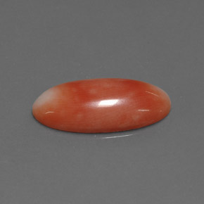 2.55 ct Pink Coral Gemstone, Coral Gem in Oval Cabochon Shape for Sale.