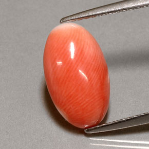 2.85 ct Pink Coral Stone, Natural Coral in Oval Cabochon Shape for Sale