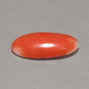 2.62 ct Pink Coral Gemstone, Coral Gem in Oval Cabochon Shape for Sale.