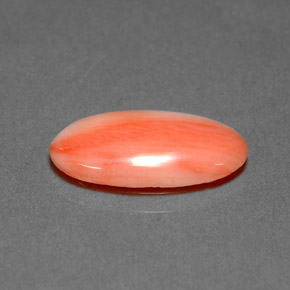 2.00 ct Pink Coral Gemstone, Coral Gem in Oval Cabochon Shape for Sale.
