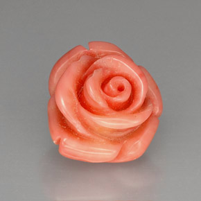 22.14 ct Pink Coral Stone, Natural Coral in Carved Rose with Hole Shape for Sale