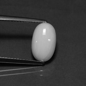 2.27 ct White Coral Gemstone, Coral Gem in Oval Cabochon Shape for Sale.