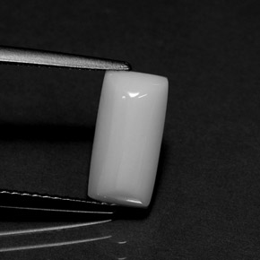 1.88 ct White Coral Gemstone, Coral Gem in Baguette Cabochon Shape for Sale.