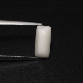 1.98 ct White Coral Gemstone, Coral Gem in Baguette Cabochon Shape for Sale.