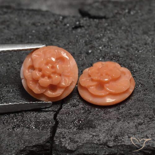 4.26 ct Pink Coral, 9.4 mm Carved From Australia, Photo A