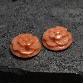 5.05 ctw Pink Coral Stones, Natural Coral in Carved Flower Shape for Sale