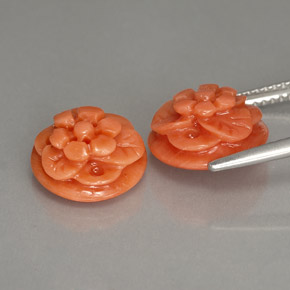 Coral Gemstone in 11.3 x 5.9 mm Size for Sale, Coral Stone in Salmon Color