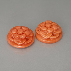 6.82 ct Pink Coral Stone, Natural Coral in Carved Flower Shape for Sale