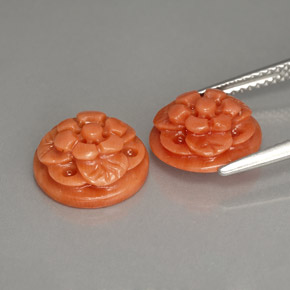 Coral Gemstone in 10.6 x 5.4 mm Size for Sale, Coral Stone in Salmon Color