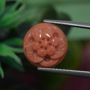 3.63 ct Pink Coral Gemstone, Coral Gem in Carved Flower Shape for Sale.