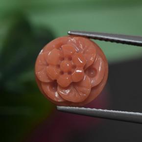 3.63 ct Pink Coral Stone, Natural Coral in Carved Flower Shape for Sale