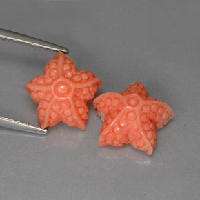 6.93 ct Pink Coral Stone, Natural Coral in Carved Starfish Shape for Sale