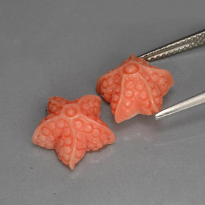 Coral Gemstone in 11.7 x 10.5 mm Size for Sale, Coral Stone in Salmon Color