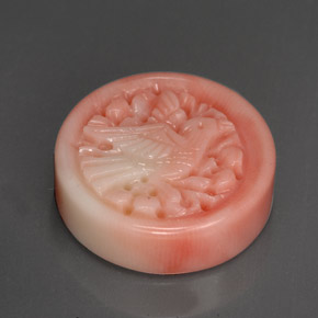 13.47 ct Pink Coral Stone, Natural Coral in Carved Bird Shape for Sale