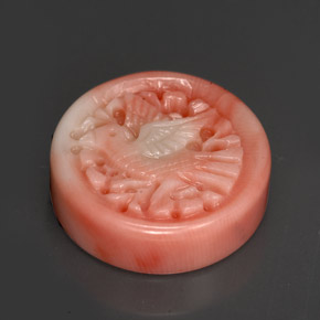13.09 ct Pink Coral Stone, Natural Coral in Carved Bird Shape for Sale