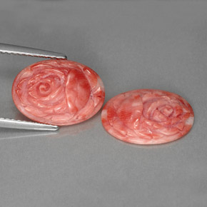 5.23 ct Pink Coral Stone, Natural Coral in Carved Rose Shape for Sale