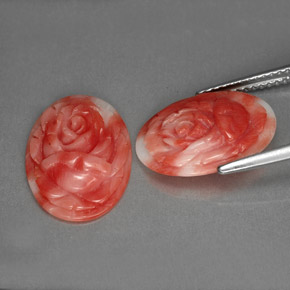 Coral Gemstone in 14.9 x 11 mm Size for Sale, Coral Stone in Salmon Color