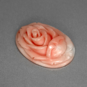 6.20 ct Pink Coral Stone, Natural Coral in Carved Rose Shape for Sale