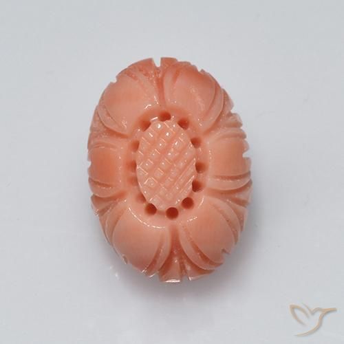 3.81 ct Pink Coral, 13.3 x 9.7 mm Carved From Australia, Photo A