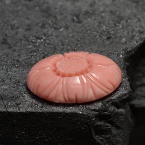 3.66 ct Pink Coral Stone, Natural Coral in Carved Flower Shape for Sale