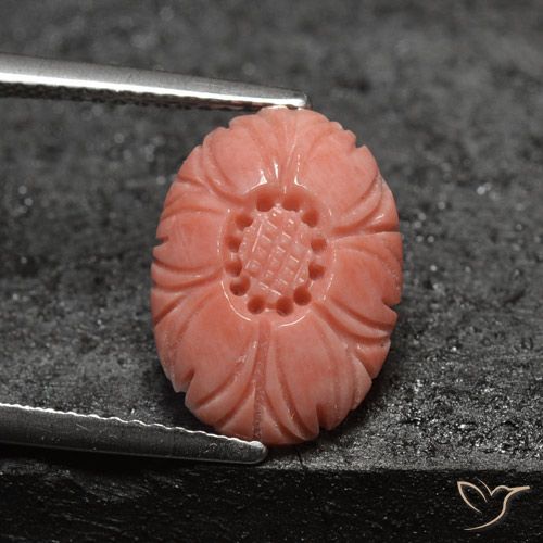 3.21 ct Pink Coral, 13.6 x 9.9 mm Carved From Australia, Photo A