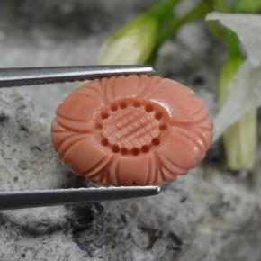2.80 ct Pink Coral Stone, Natural Coral in Carved Flower Shape for Sale