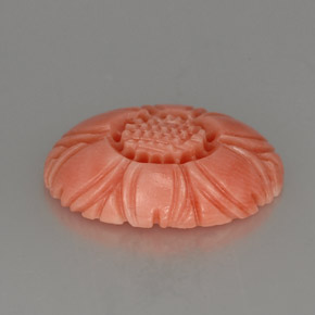 3.24 ct Pink Coral Stone, Natural Coral in Carved Flower Shape for Sale