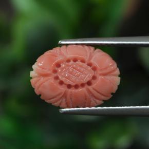 3.00 ct Pink Coral Stone, Natural Coral in Carved Flower Shape for Sale