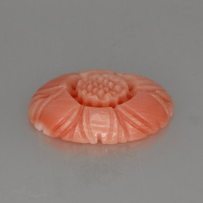 2.52 ct Pink Coral Stone, Natural Coral in Carved Flower Shape for Sale