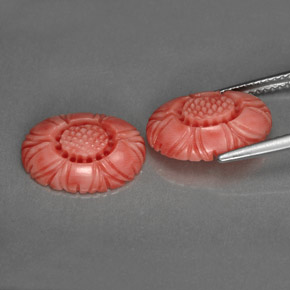 Coral Gemstone in 13.9 x 9.7 mm Size for Sale, Coral Stone in Salmon Color