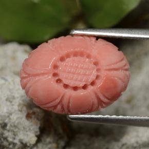 3.67 ct Red Coral Stone, Natural Coral in Carved Flower Shape for Sale