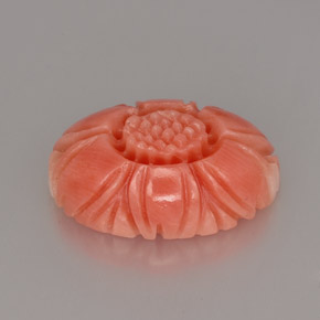 4.16 ct Pink Coral Gemstone, Coral Gem in Carved Flower Shape for Sale.