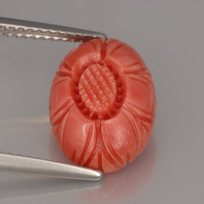 3.58 ct Pink Coral Stone, Natural Coral in Carved Flower Shape for Sale