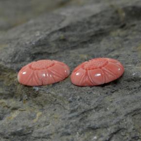 Coral Gemstone in 13.7 x 9.8 mm Size for Sale, Coral Stone in Salmon Color