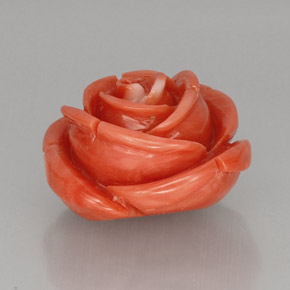 22.75 ct Pink Coral Stone, Natural Coral in Carved Rose Shape for Sale