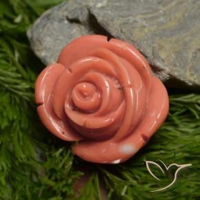 18.78 ct Pink Coral Stone, Natural Coral in Carved Rose Shape for Sale