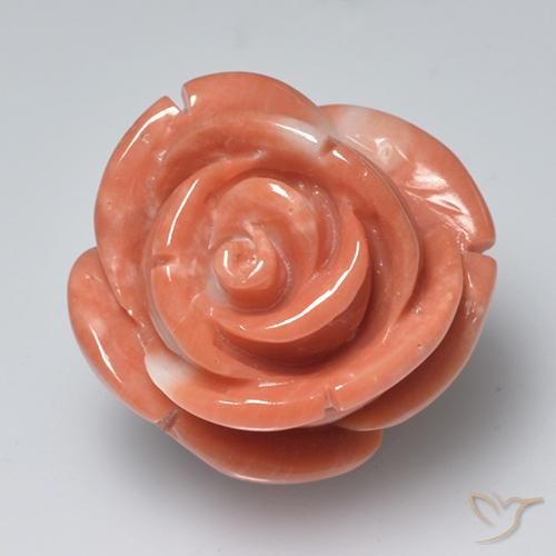 19.58 ct Pink Coral, 18.2 x 16.9 mm Carved From Australia, Photo A