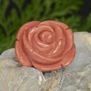 14.58 ct Pink Coral Stone, Natural Coral in Carved Rose Shape for Sale