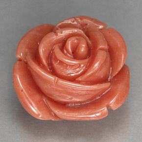 10.23 ct Pink Coral Gemstone, Coral Gem in Carved Rose Shape for Sale.