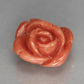 6.05 ct Pink Coral Stone, Natural Coral in Carved Rose Shape for Sale