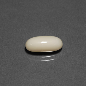 2.41 ct White Coral Stone, Natural Coral in Oval Cabochon Shape for Sale
